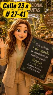 Este sábado 1 de agosto te esperamos en el Mercado Nacional de las Plantas 🌿🪴

Ven a conocer nuestro punto Arteco y descubre plantas, materas, sustratos y mucho más en un verdadero paraíso verde en medio de la ciudad.

📍 Calle 23A #27-41, Bogotá.